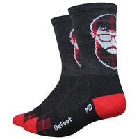 Defeet Wooleator 5 inch Sock Black/Red Hipster