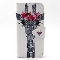 Deer Head Pattern PU Leather Case with Card Slot and Stand for Samsung Galaxy S4 mini/S3mini/S5mini/S3/S4/S5/S6/S6edge