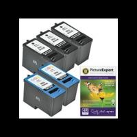 dell m4640 m4646 compatible black colour 5 ink cartridge pack photo pa ...