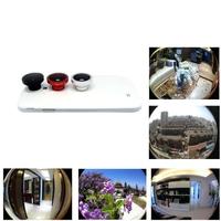 Detachable Magnetic 180° Telephoto Fisheye Lens Fish Eye for Mobile Phones iPhone 5 4 4S Samsung HTC Red