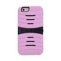 Detachable Dual Layer Silicone & PC Back Case Protective Shell Cover with Stand for iPhone 6 Pink