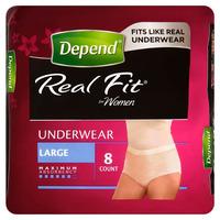 Depend Real Fit Underwear for Women Large 8 Pants