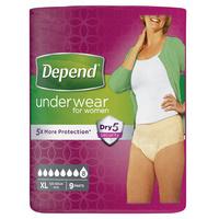 Depend for Women Incontinence Underwear Extra Large 9 Pants