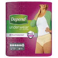Depend for Women Incontinence Underwear Large 9 Pants