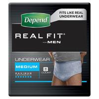 Depend Real Fit Underwear for Men Medium 8 Pants