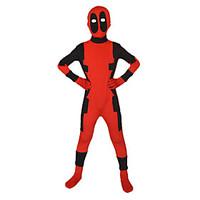 Dead Superhero Red/Black Print/Patchwork Halloween Cosplay Costume Lycra Full Body Kids\' Zentai