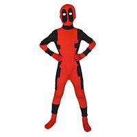 dead superhero redblack printpatchwork halloween cosplay costume lycra ...