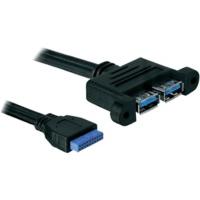 DeLock Cable USB 3.0 pin header female > 2 x USB 3.0-A female parallel (82941)