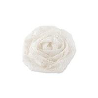 Decorative Rolled Fabric Lace Flowers - Small - White