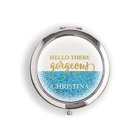 designer compact mirror glitter foil print