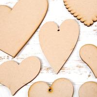 Debbi Moore Crafters Set of 10 MDF Hearts in Various Sizes 354782