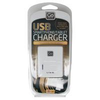 design go twin usb charger uk white