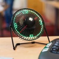 desktop led clock fan