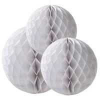 Decadent Decorations Honeycomb Ball Mix White