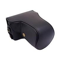 Dengpin Leather Camera Case Bag Cover with Shoulder Strap Litchi Pattern for Canon EOS M EOS M2