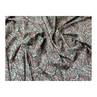 Decorative Leaf Print Cotton Lawn Dress Fabric Black