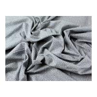 Delicate Leaves Print Cotton Poplin Dress Fabric Ivory on Grey