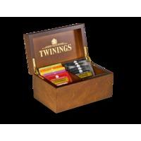 deluxe wooden tea box 2 compartment filled