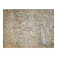 delicate beaded scalloped edge couture bridal lace fabric silver