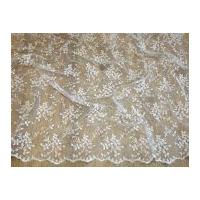 delicate beaded scalloped edge couture bridal lace fabric white