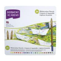 Derwent Academy Watercolour Pencils High-quality Pigments Assorted (Pack of 24 Pencils)