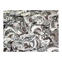 Decorative Print Stretch Jersey Dress Fabric Brown & Grey