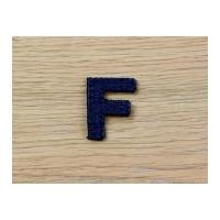 Denim Blue Embroidered Alphabet Iron On Motif Applique Blue Letter F