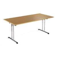 deluxe folding rectangular chrome leg table w 1800mm x d 800mm x h 725 ...