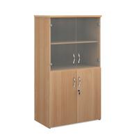 deluxe combination glazed cupboard beech 1400mm