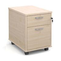 deluxe under desk pedestal 2 drawers maple