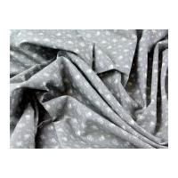 Delicate Floral Print Cotton Poplin Dress Fabric Cream on Grey