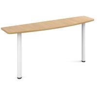 Desk extension 1600 wide white leg, oak top