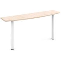 Desk extension 1600 wide white leg, maple top