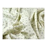 delicate floral print cotton poplin dress fabric grey on cream