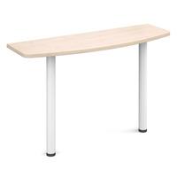 Desk extension 1200 wide white leg, maple top