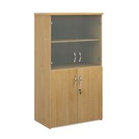 deluxe combination glazed cupboard oak 1400mm