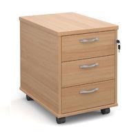 deluxe under desk pedestal 3 drawers beech