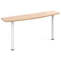 desk extension 1600 wide white leg beech top