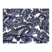 Decorative Print Stretch Jersey Knit Dress Fabric Navy Blue