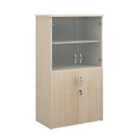 Deluxe Combination Glazed Cupboard Maple 1400mm