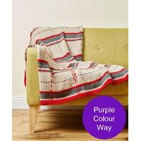 deramores studio chunky tartan throw and cushion colour pack purple