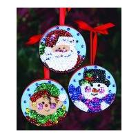 Design Works Sequin Embroidery Kit Christmas Faces