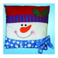 Design Works Embroidery Kit Snowman Buttons Pillow