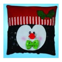 Design Works Embroidery Kit Penguin Buttons Pillow