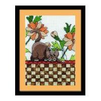 Design Works Counted Cross Stitch Kit Brown Checkered Cat