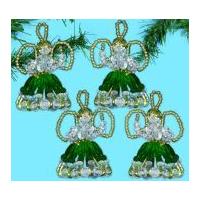 Design Works Christmas Decorations Beaded Craft Kit Angel Ornaments Green