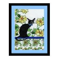 Design Works Counted Cross Stitch Kit Yellow Floral Cat