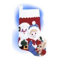 design works applique felt stitching kit santa39s family felt stocking