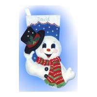 design works applique felt stitching kit snowman with hat felt stockin ...