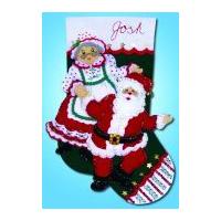 Design Works Embroidery Kit Dancing Claus Felt Stocking